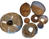 Coconut Discs, Coconut Shells and Seagrass Rope