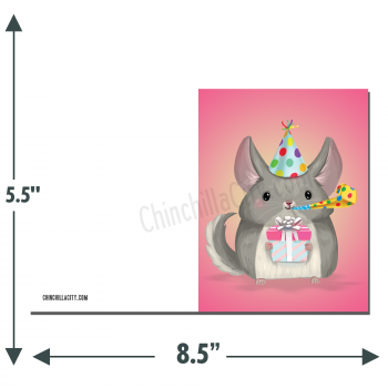 Classic Chinchilla Birthday Card dimensions